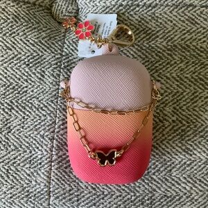 Bath & Body Works Pink Ombre Butterfly Pocketbac Holder Keychain